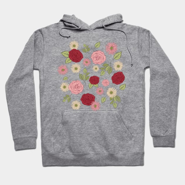 Vintage Roses Pattern Hoodie by SWON Design